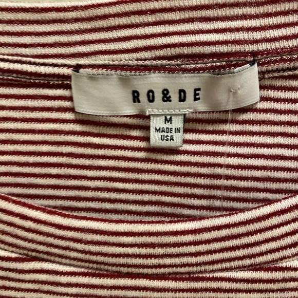 RO & DE By Anthropologie Red & White Striped Bell Sleeve Top Size M New With Tag - Picture 8 of 15